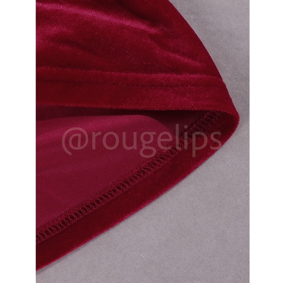 Corset Top Velvet Bodycon Mini Dress Red Sweetheart Decollete Ruched - Picture 16 of 16